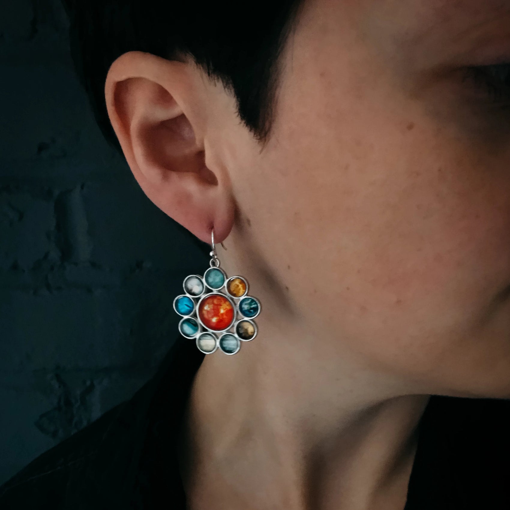Solar System Halo Dangle Earrings - RoshelLuxe.com