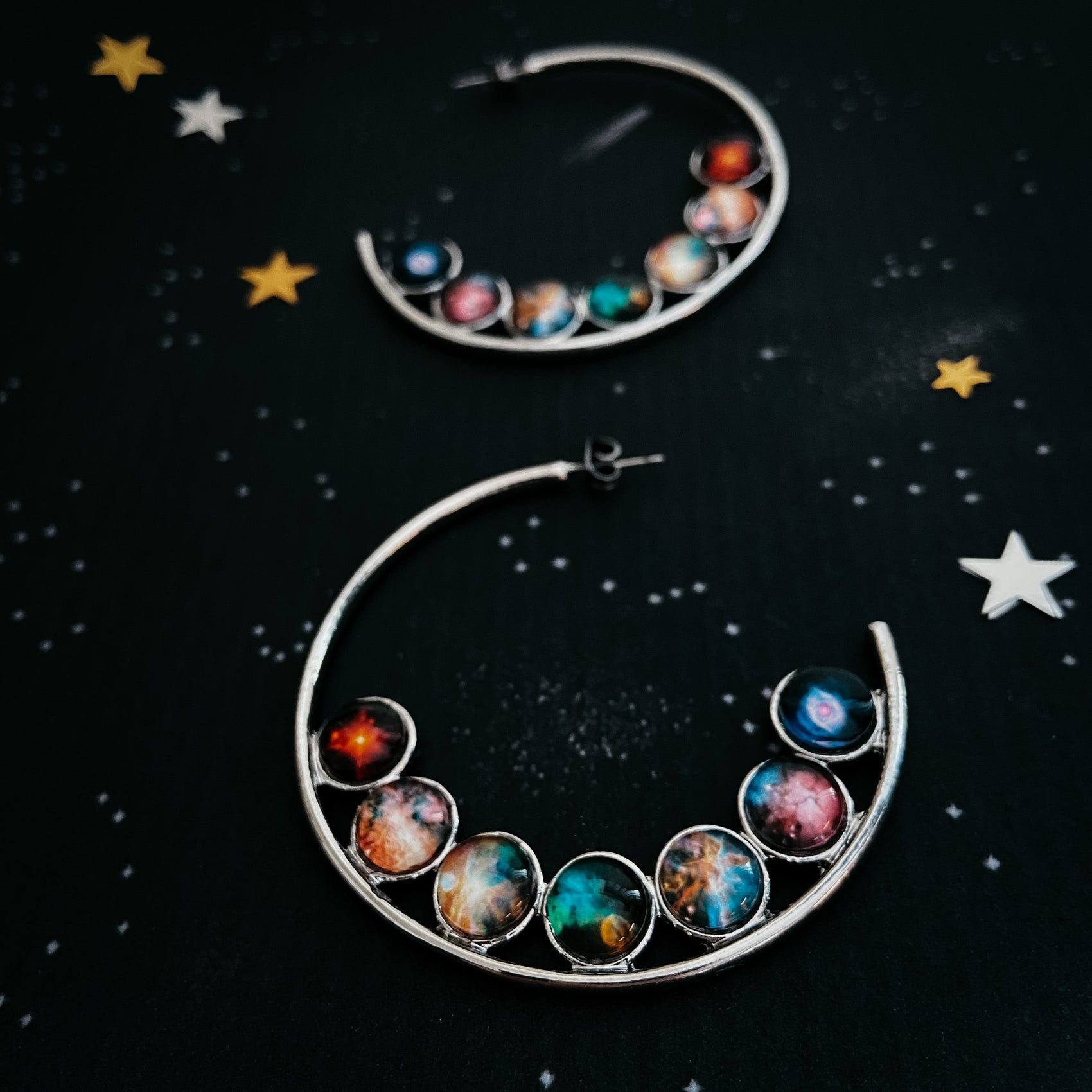 Nebula Rainbow Pride Hoop Earrings - RoshelLuxe.com