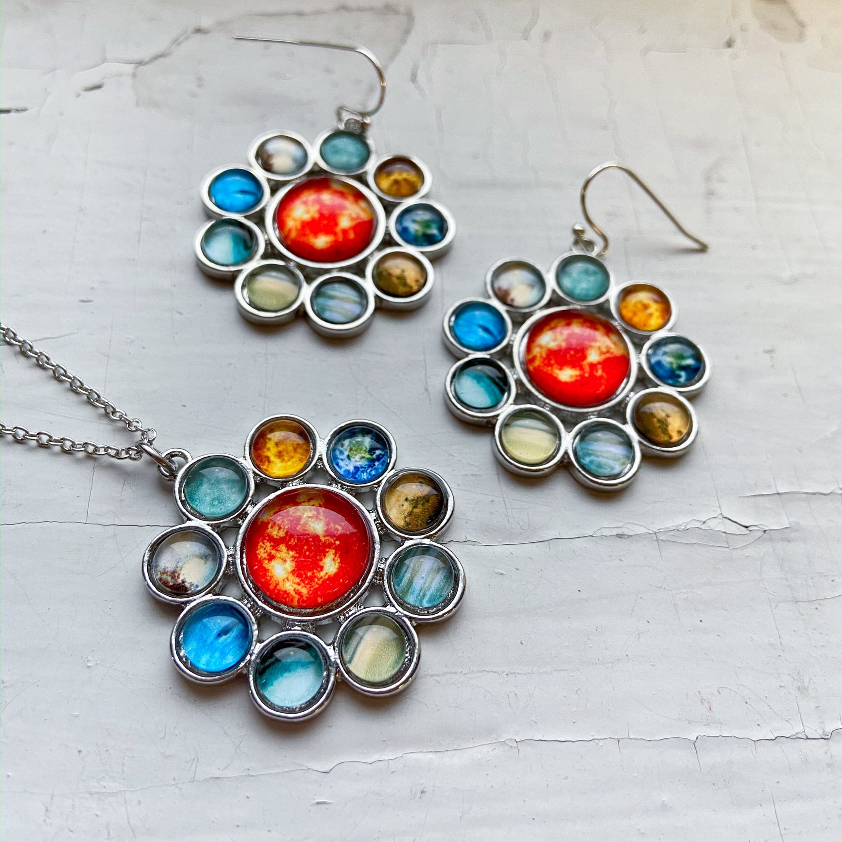 Solar System Halo Dangle Earrings - RoshelLuxe.com