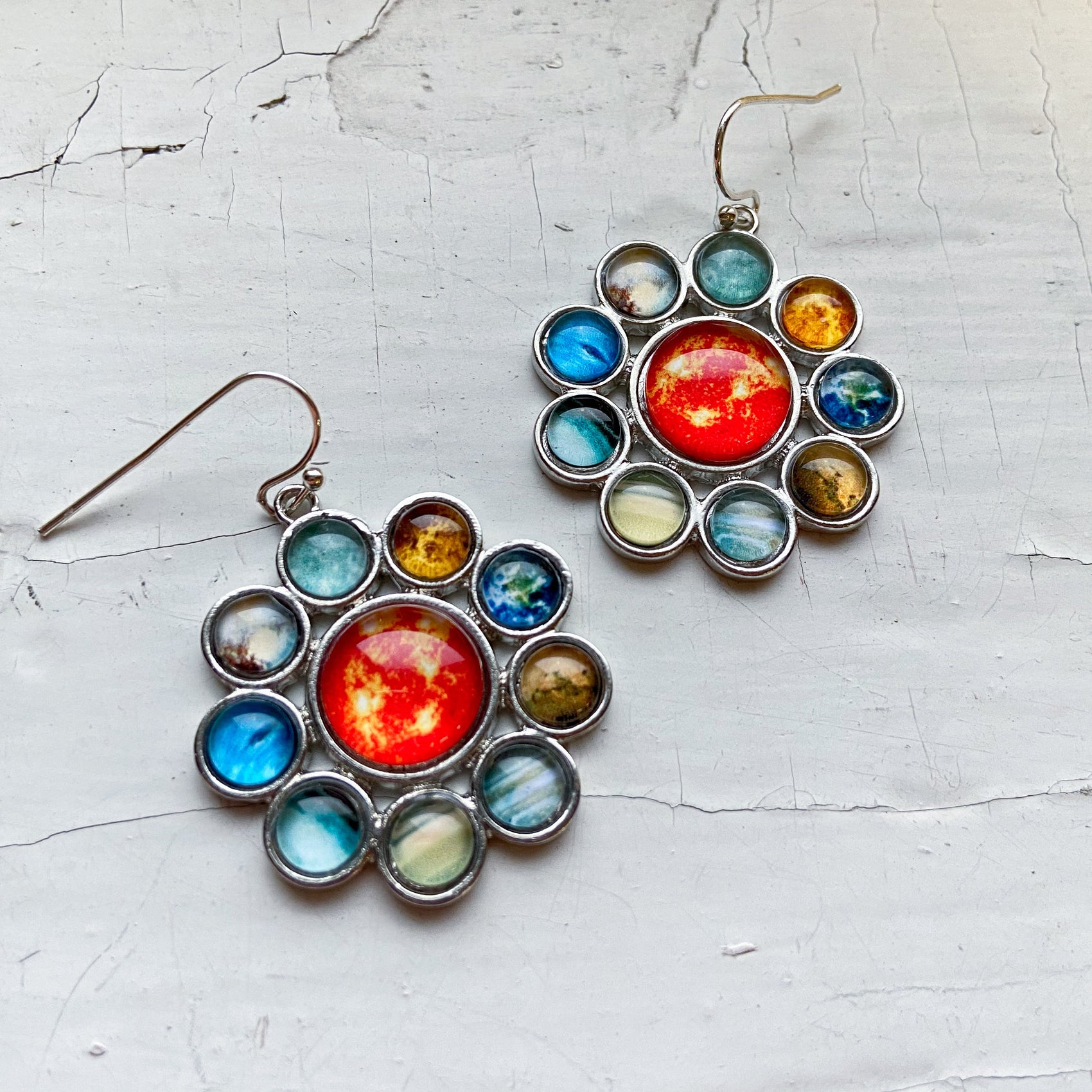 Solar System Halo Dangle Earrings - RoshelLuxe.com