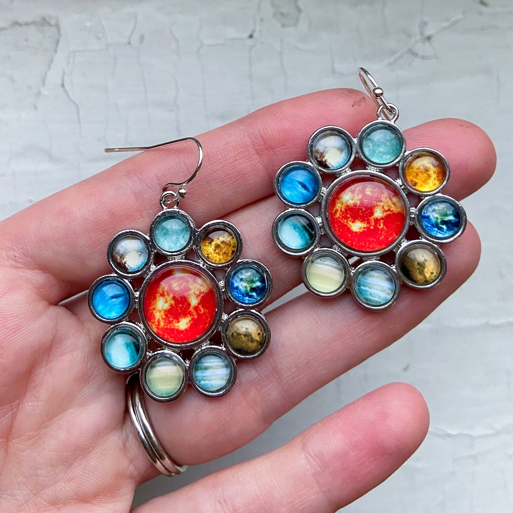 Solar System Halo Dangle Earrings - RoshelLuxe.com