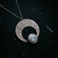 Crescent Moon Pendant with Dendritic Agate - RoshelLuxe.com