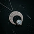 Crescent Moon Pendant with Dendritic Agate - RoshelLuxe.com