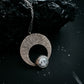 Crescent Moon Pendant with Dendritic Agate - RoshelLuxe.com