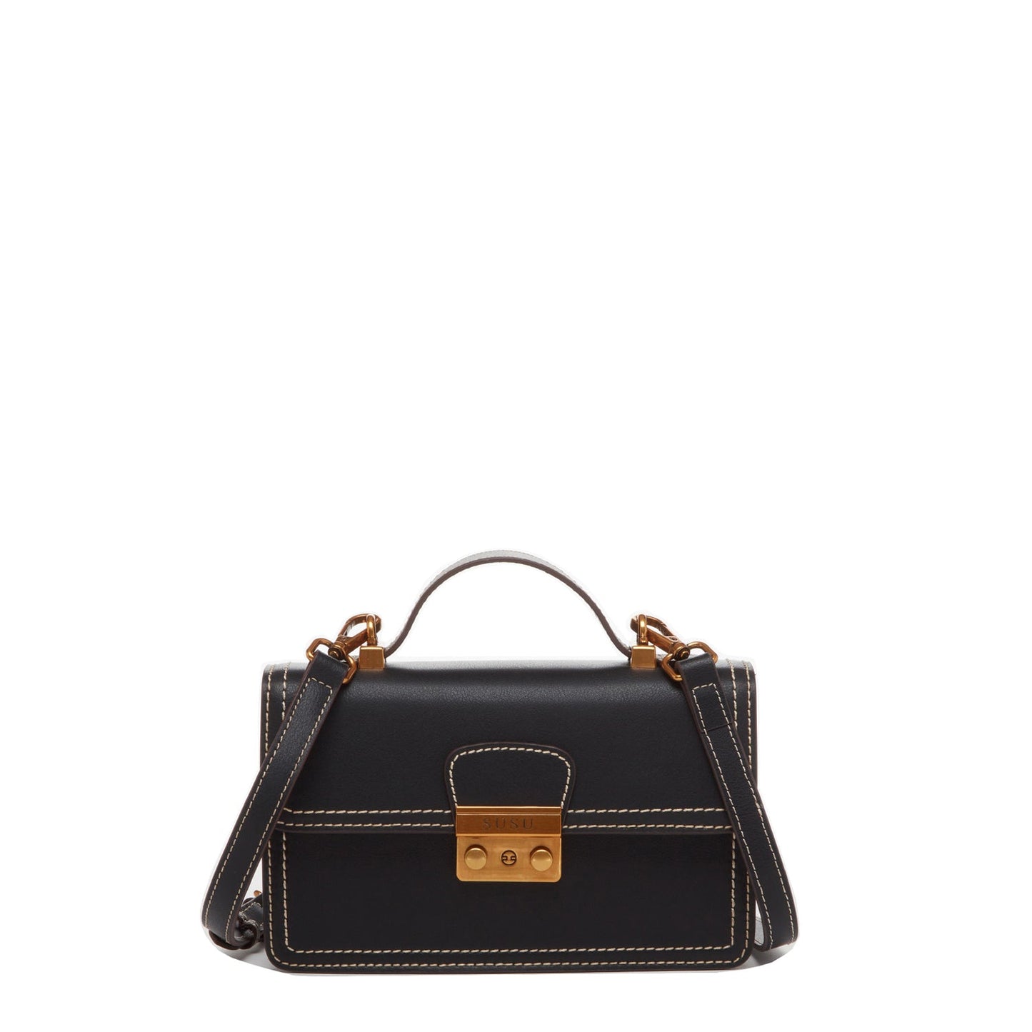 Black Purse Leather Small Crossbody Bag - RoshelLuxe.com