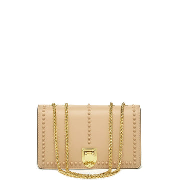Leather Chain Shoulder Bag Tan