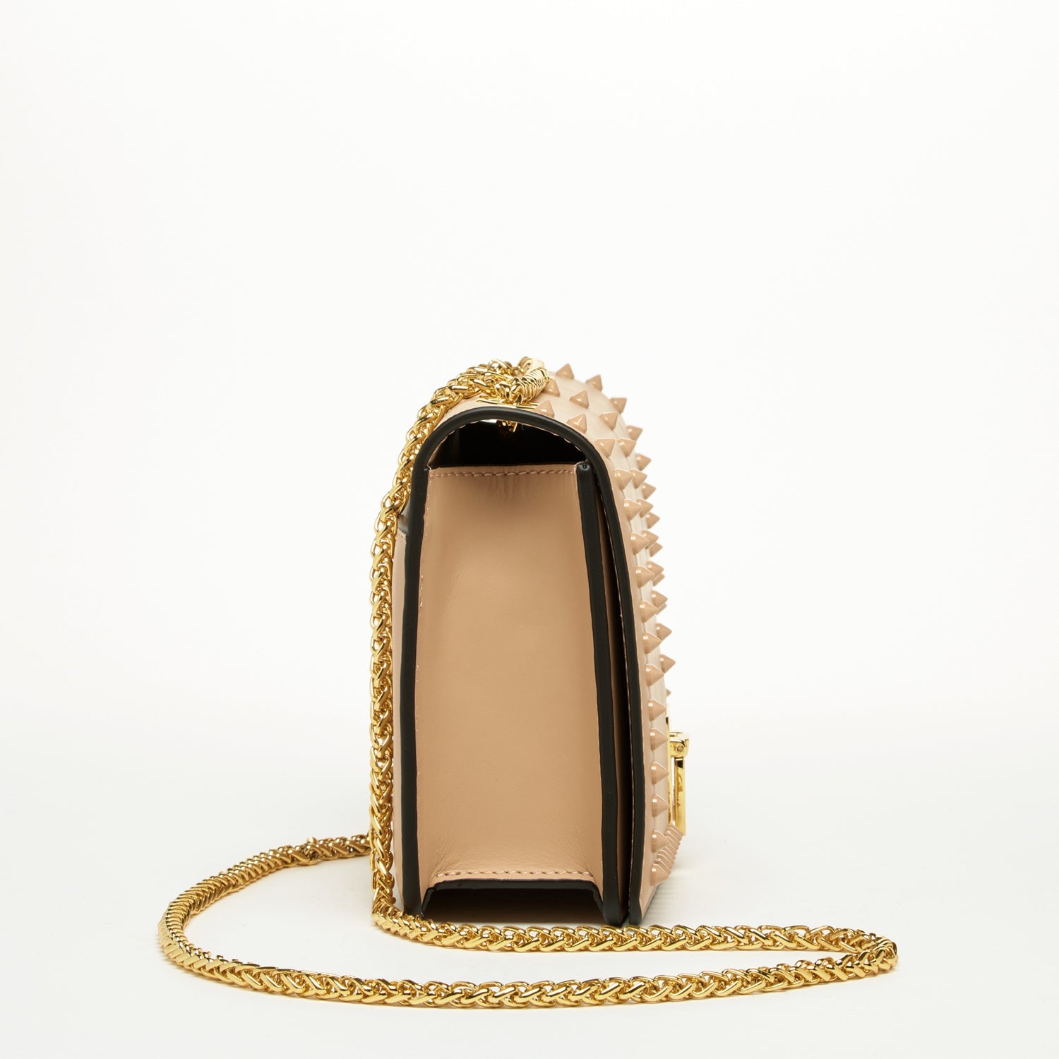 Leather Chain Shoulder Bag Tan - RoshelLuxe.com