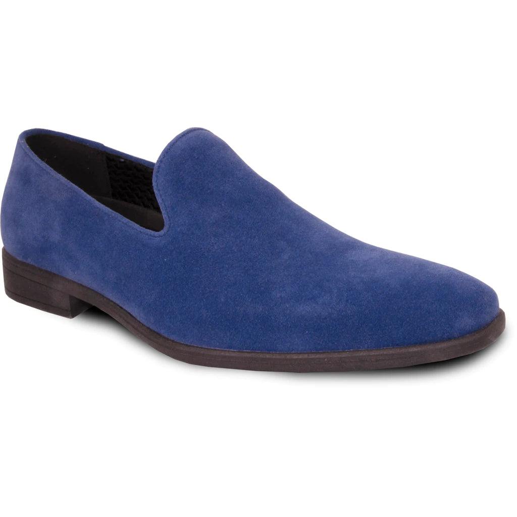 "Chelsea" Blue Suede Tuxedo Shoes - RoshelLuxe.com