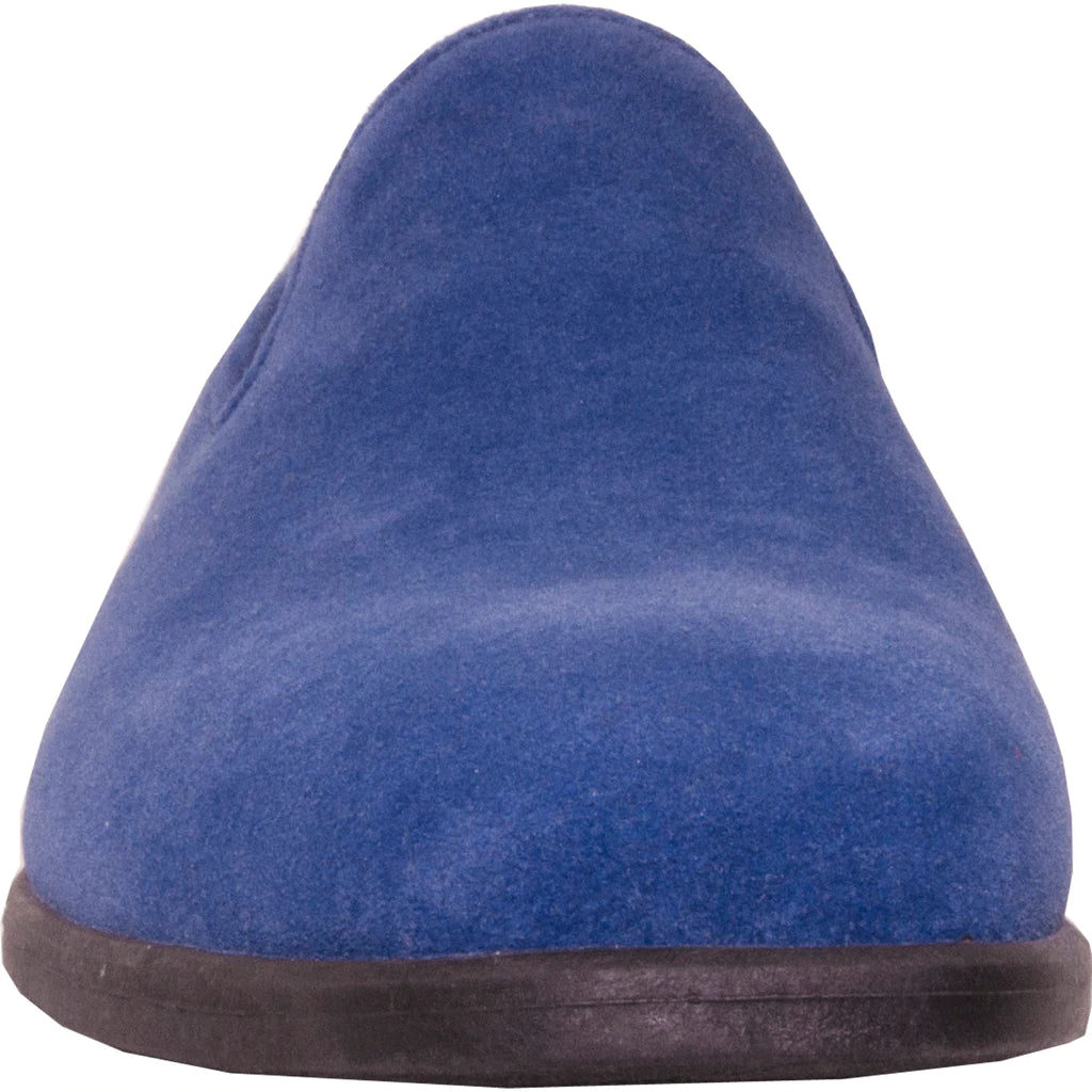 "Chelsea" Blue Suede Tuxedo Shoes - RoshelLuxe.com