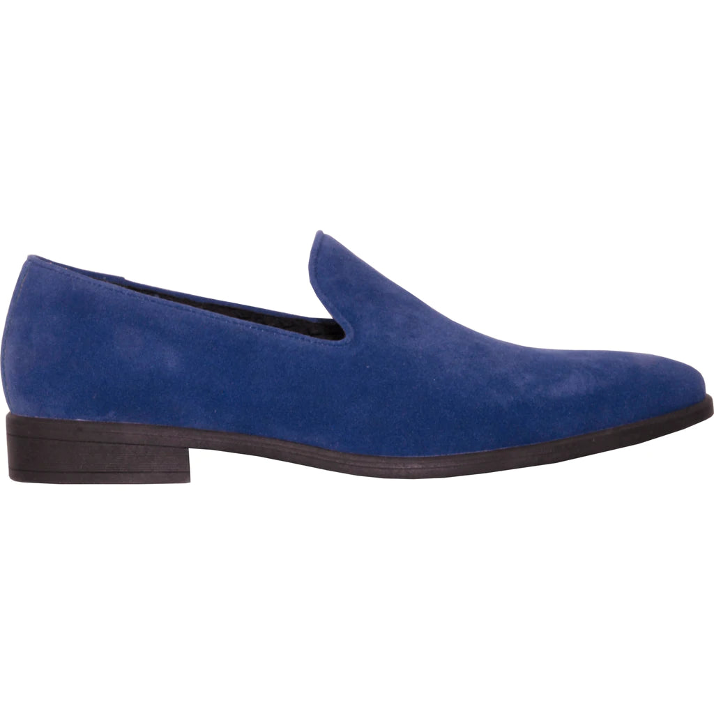 "Chelsea" Blue Suede Tuxedo Shoes - RoshelLuxe.com