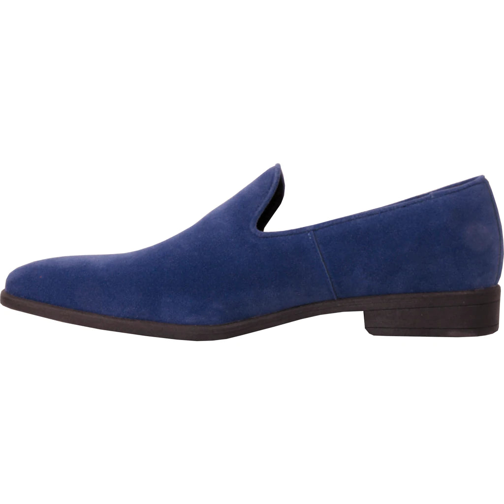 "Chelsea" Blue Suede Tuxedo Shoes - RoshelLuxe.com