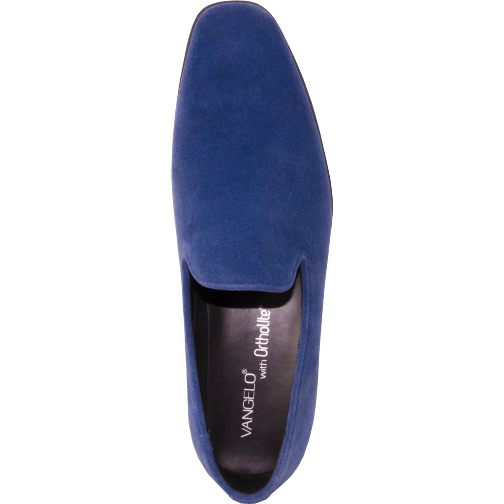 "Chelsea" Blue Suede Tuxedo Shoes - RoshelLuxe.com