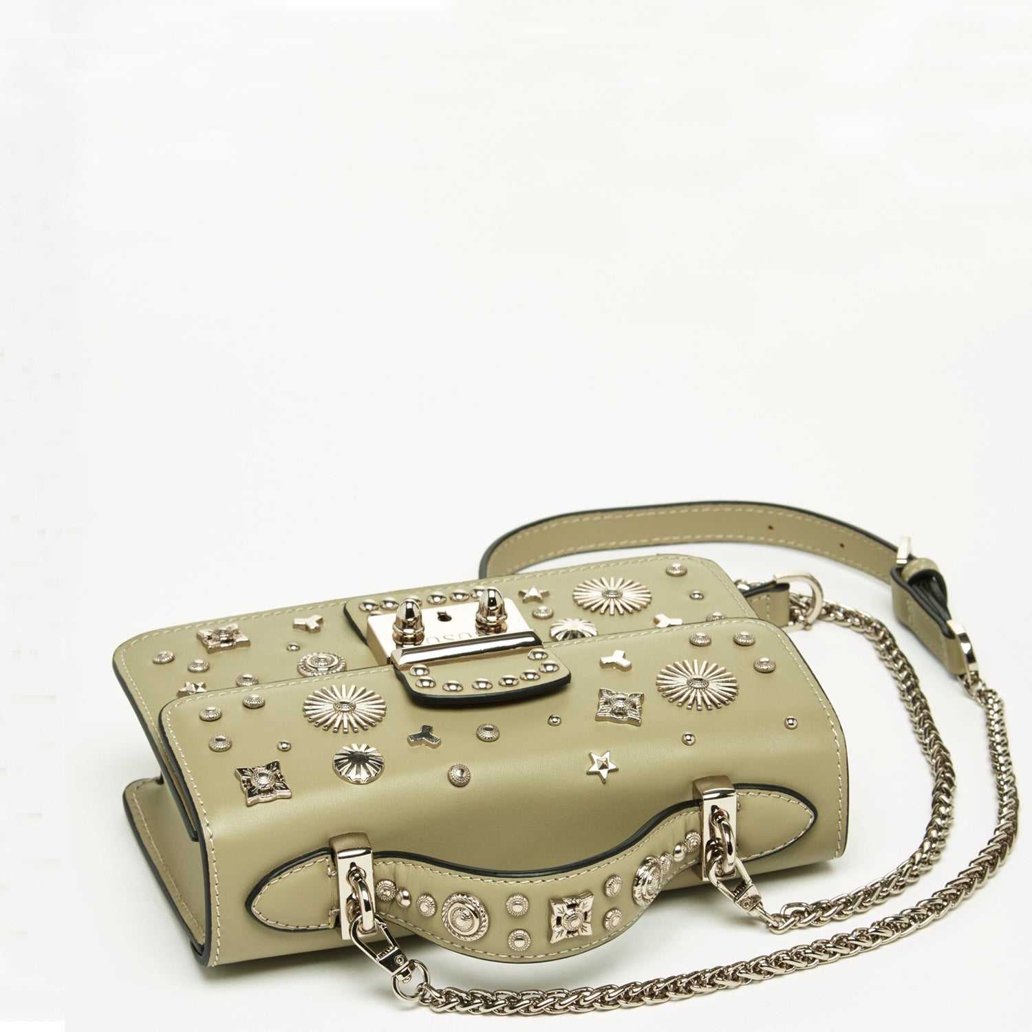 Small Leather Crossbody Bag Sage Green Purse - RoshelLuxe.com