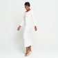 MARJORIE Bamboo Ruffle Dress In Off-white - RoshelLuxe.com