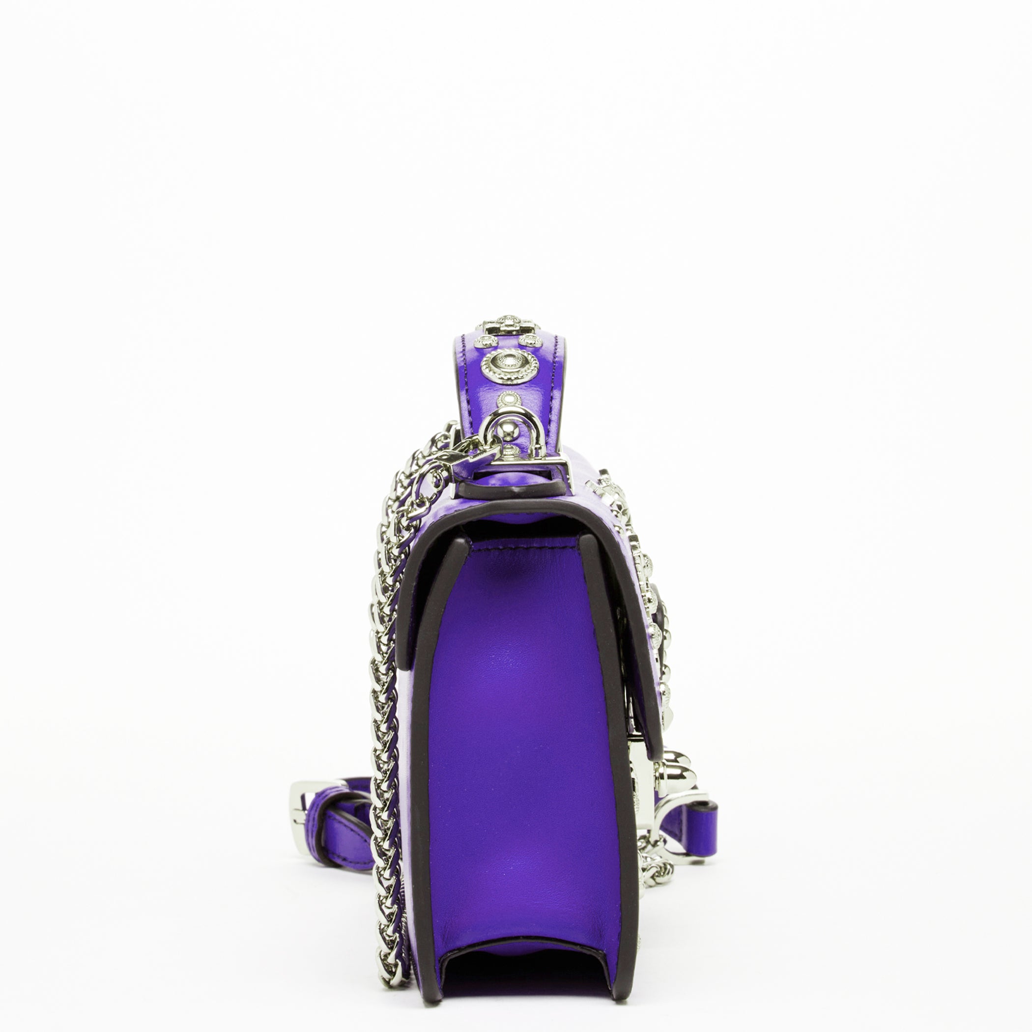 Studded Small Leather Crossbody Bag Royal Blue Purse  Women's Handbag