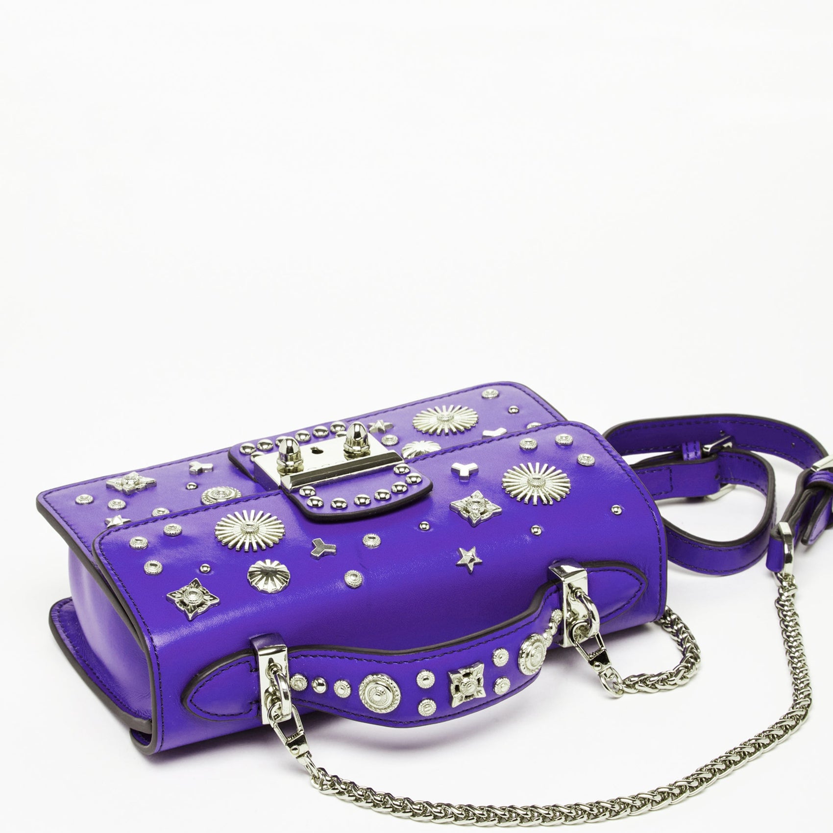 Studded Small Leather Crossbody Bag Royal Blue Purse  Women's Handbag - RoshelLuxe.com