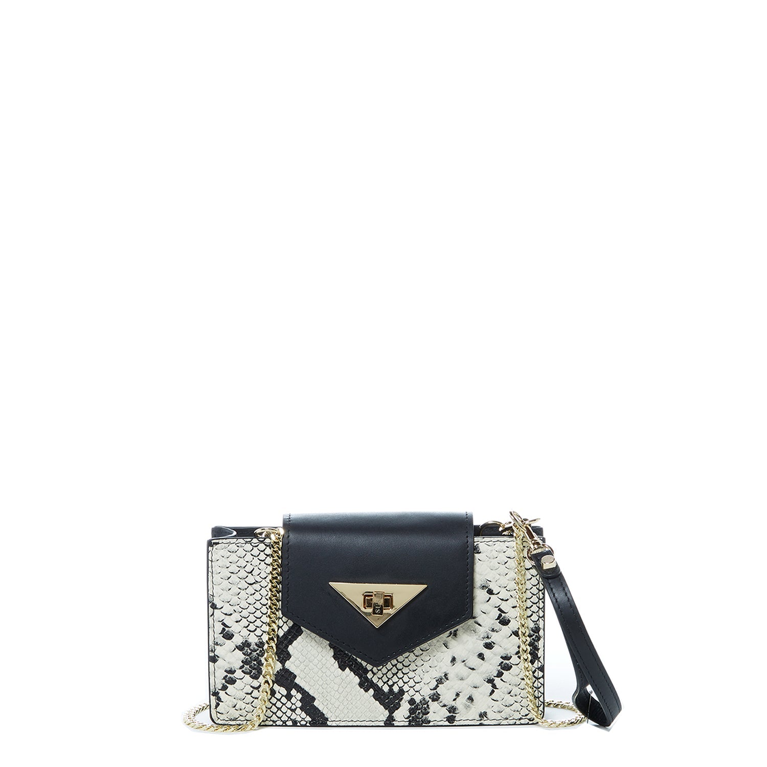 Mini Crossbody Bag Small Leather Snakeskin Black Purse Wristlet Women's Handbag - RoshelLuxe.com