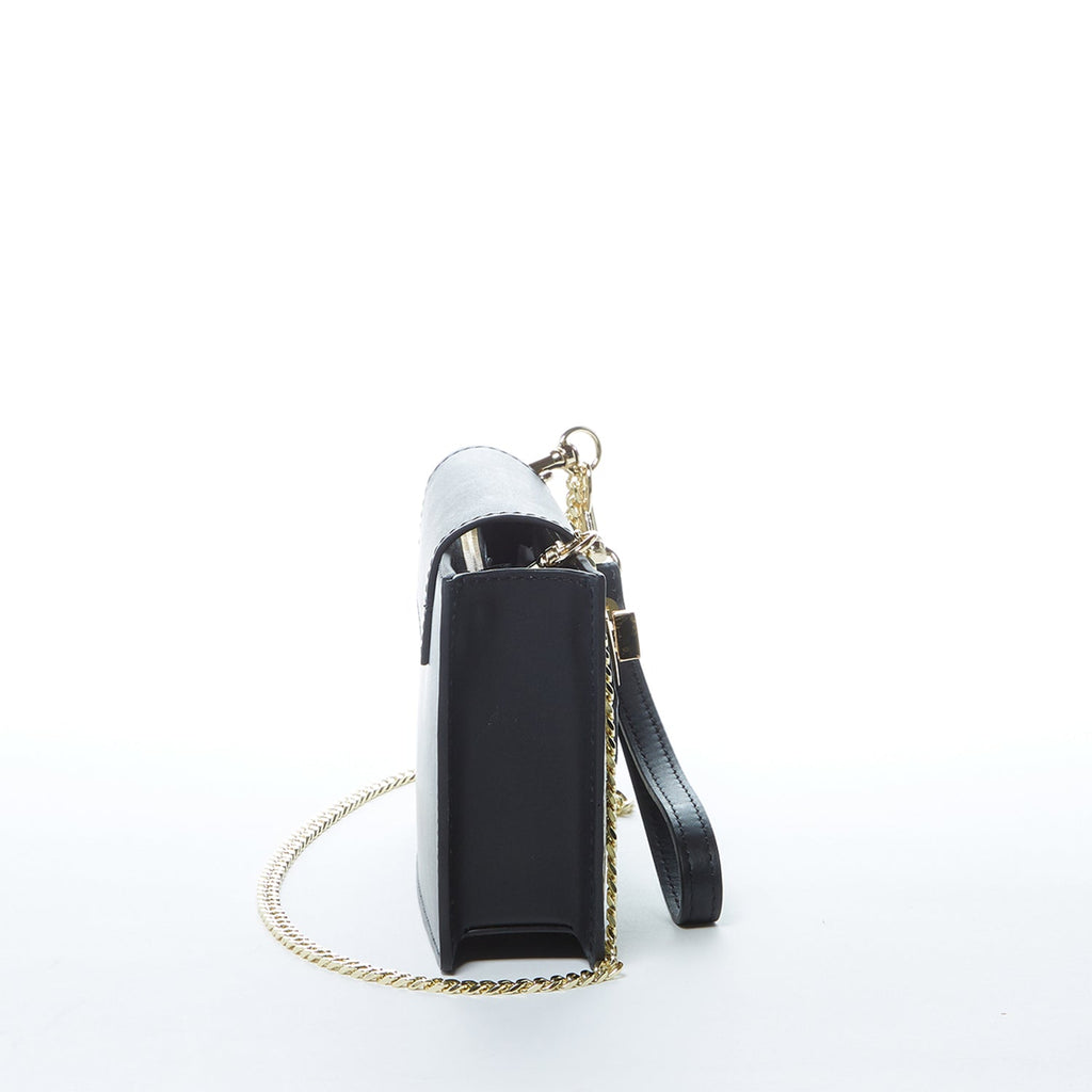 Mini Crossbody Bag Small Leather Snakeskin Black Purse Wristlet Women's Handbag