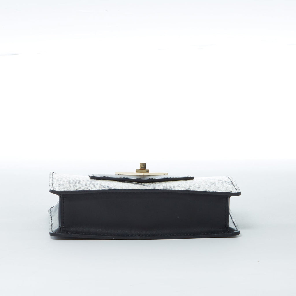 Mini Crossbody Bag Small Leather Snakeskin Black Purse Wristlet Women's Handbag