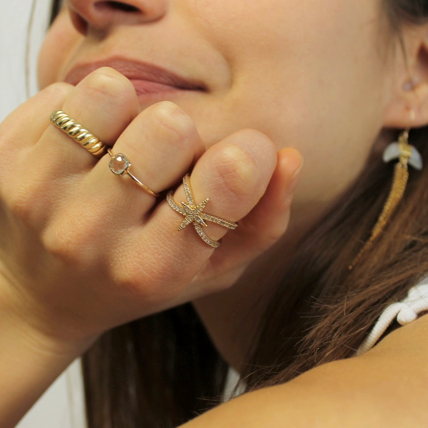 Elegant bold twisted rope ring luxury fashion accessory