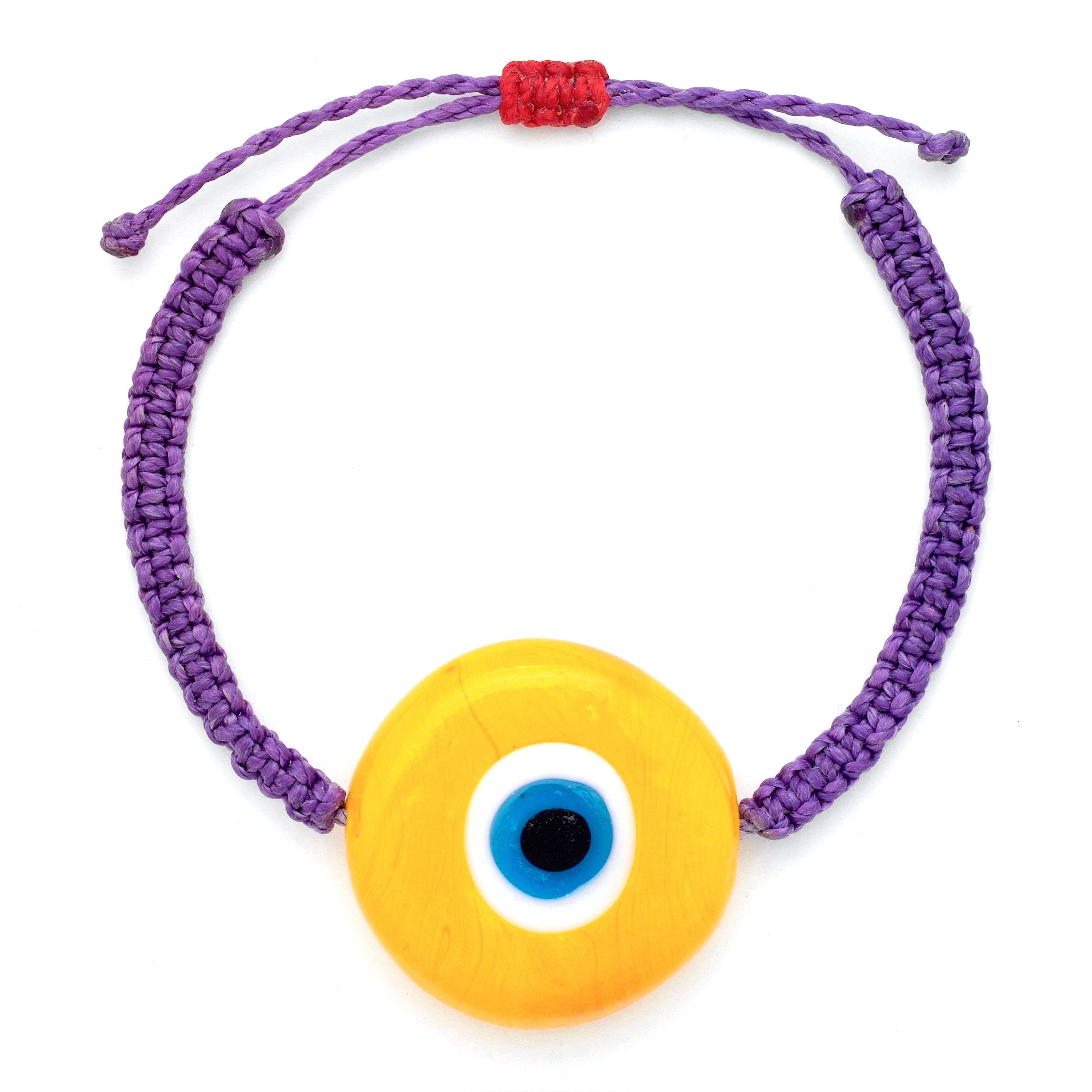 Yellow Mini Ceramic Evil Eye Bracelet