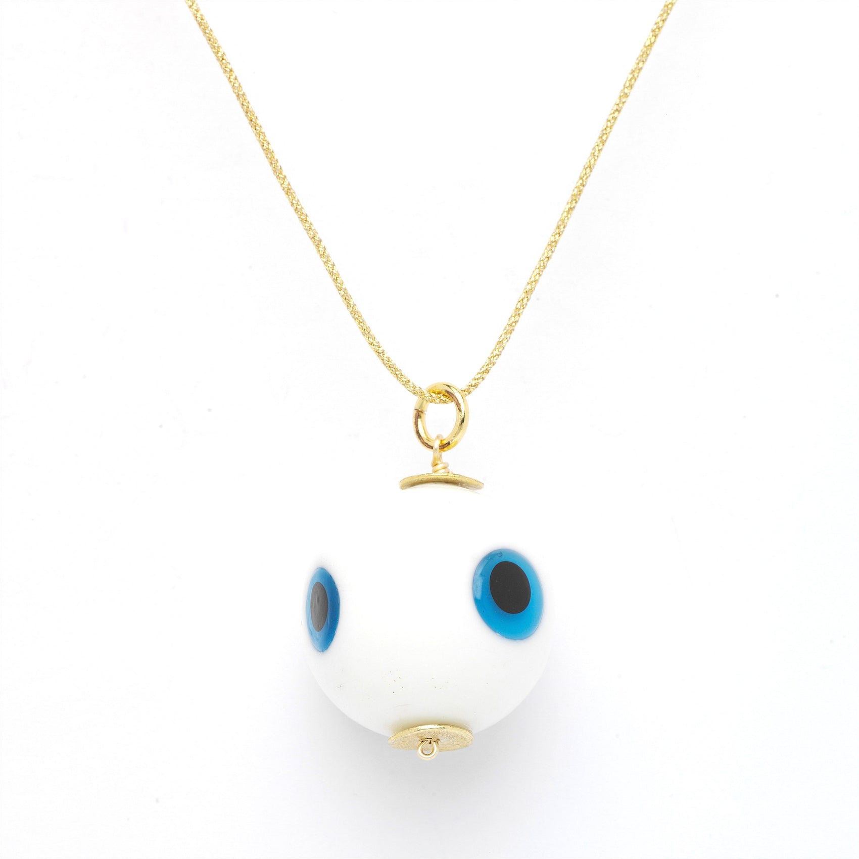 Coconut Evil Eye Pendant Necklace - RoshelLuxe.com