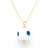Coconut Evil Eye Pendant Necklace boho jewelry for women - RoshelLuxe.com