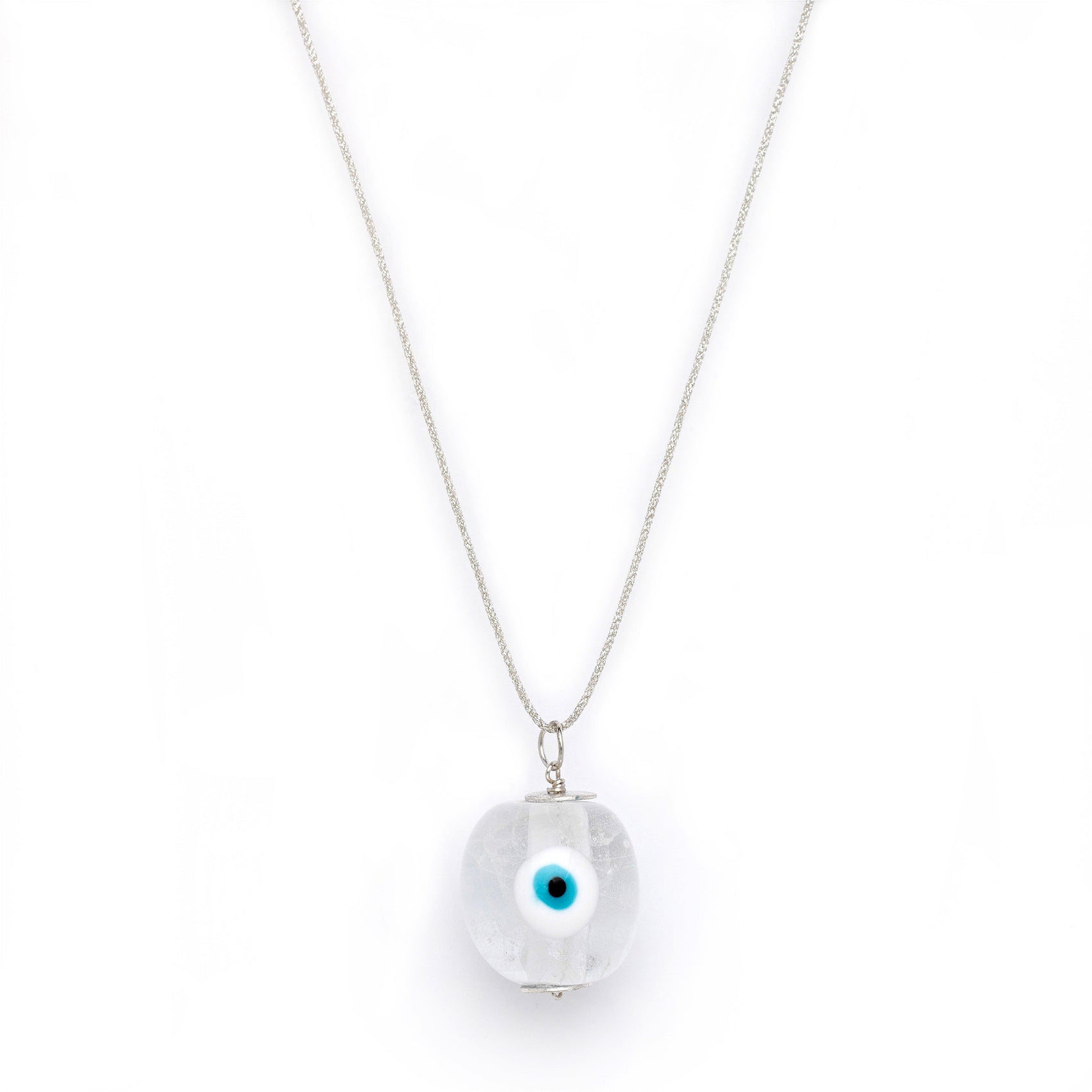 Luxury evil eye necklace polished finish modern fashion jewelry.


