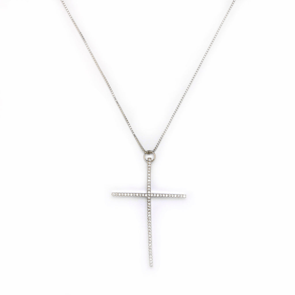 Big Silver Faith Necklace
