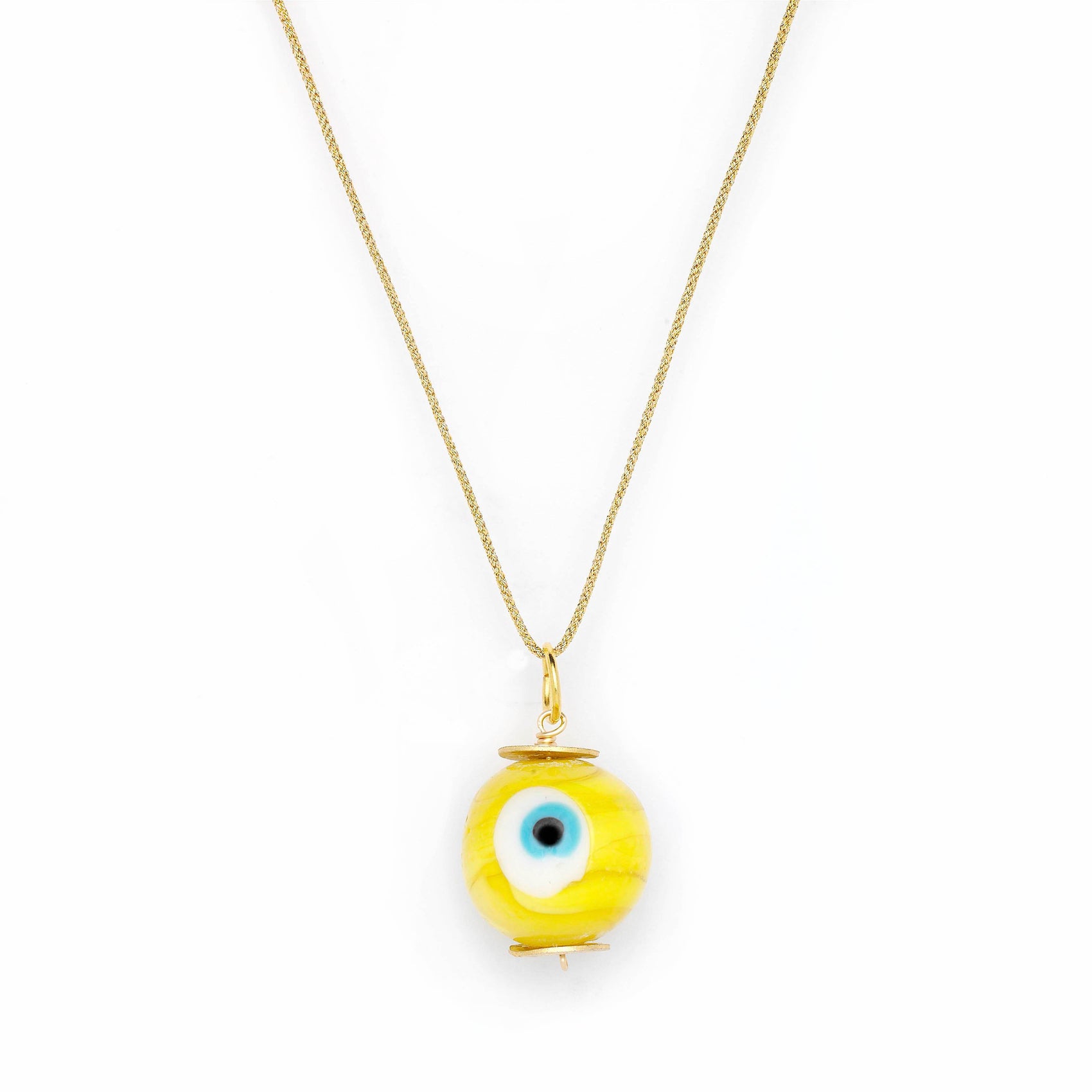 Golden Evil Eye Pendant Necklace - RoshelLuxe.com