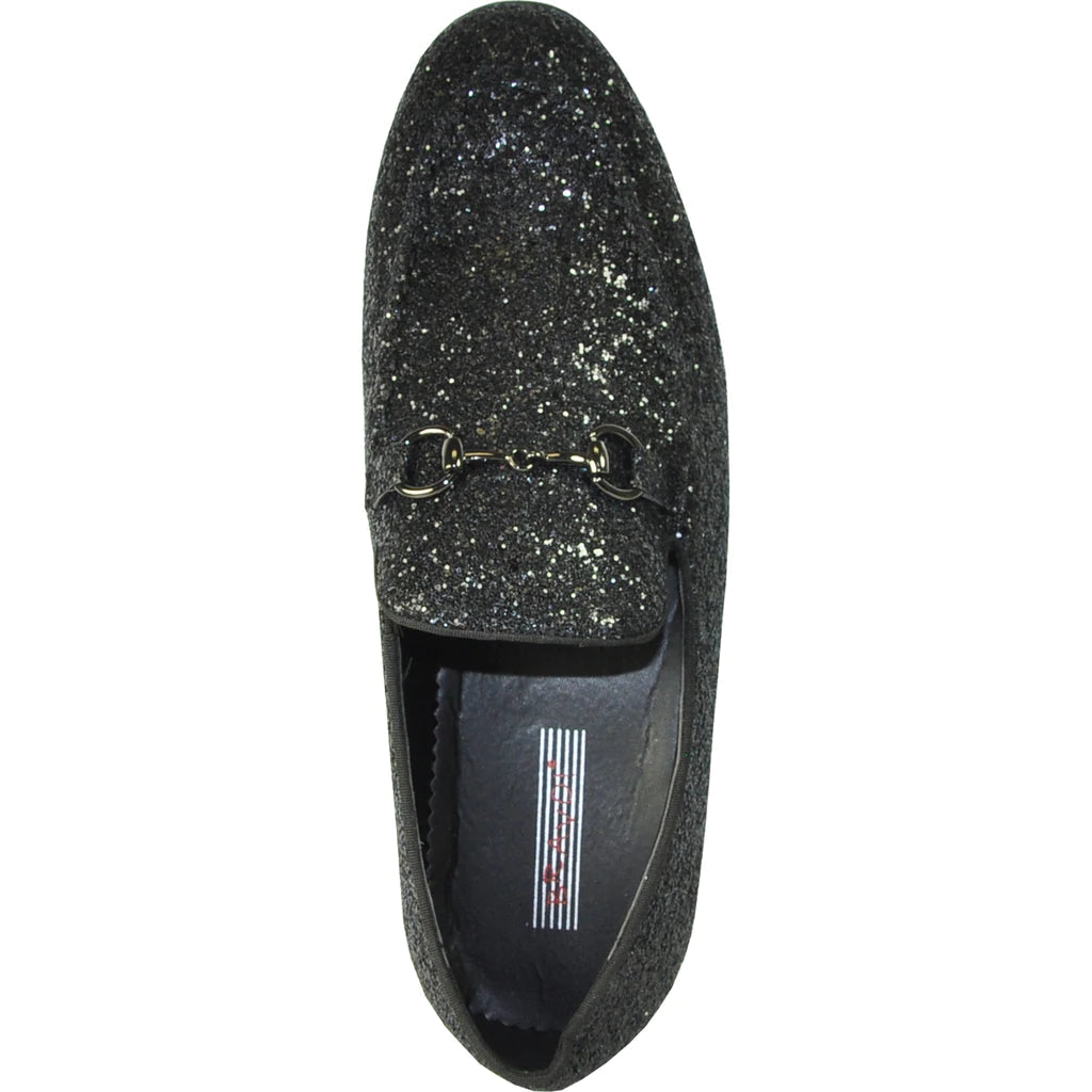 "Bravo1" Black Glitter Tuxedo & Prom Shoes - RoshelLuxe.com