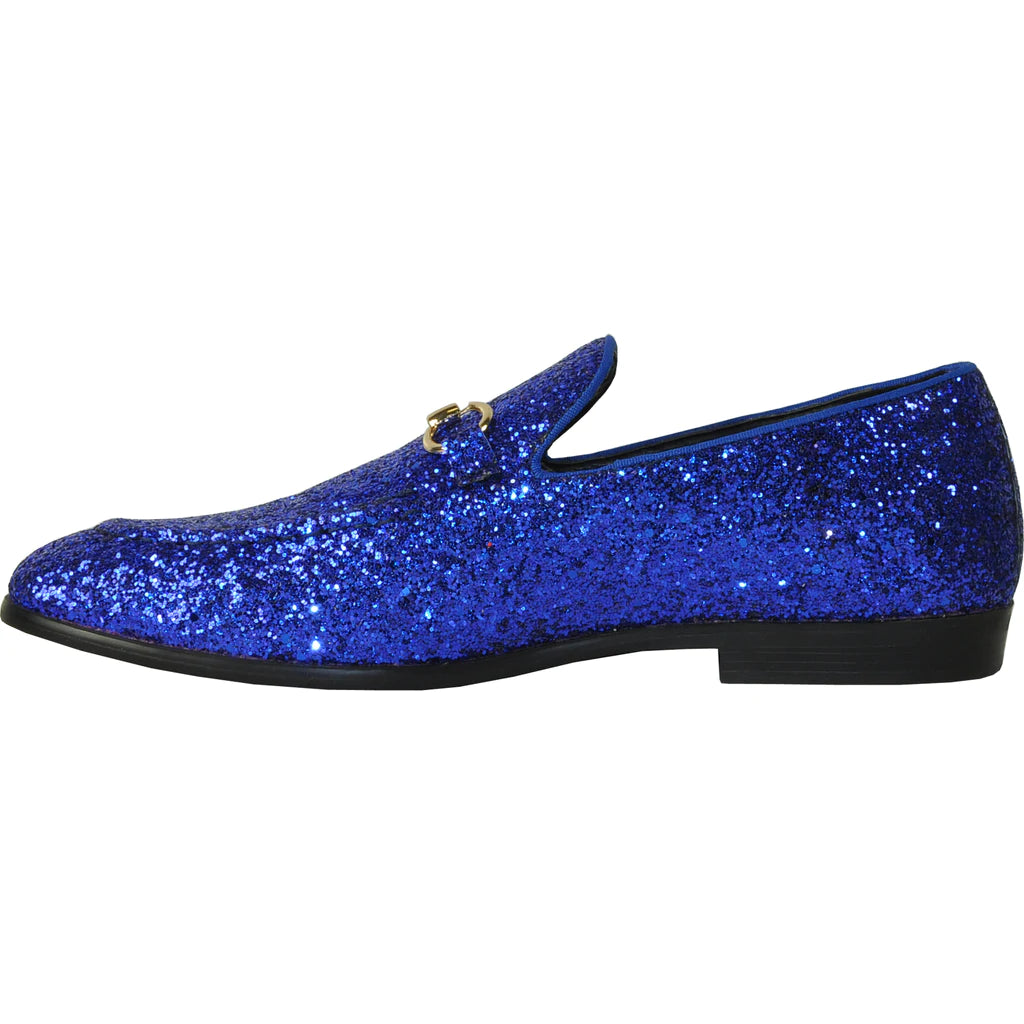 "Bravo" Blue Glitter Tuxedo & Prom Shoes - RoshelLuxe.com