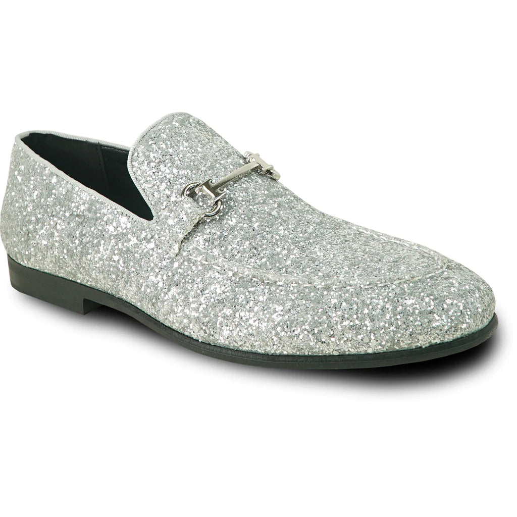 "Bravo" Silver Glitter Tuxedo & Prom Shoes - RoshelLuxe.com