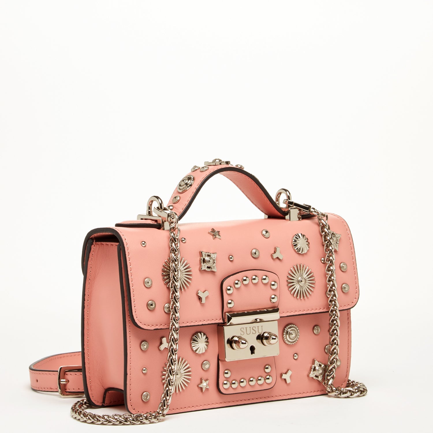 Pink Purse Small Leather Crossbody Bag Women's Handbag - RoshelLuxe.com