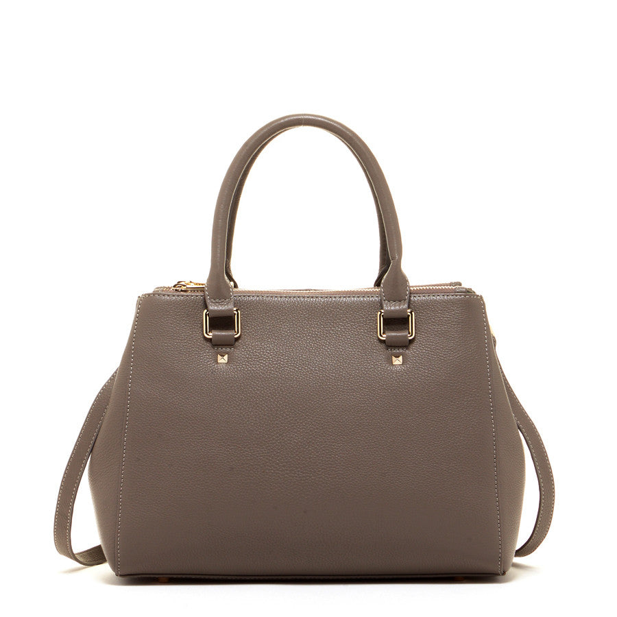 Leather Gray Satchel Bag - RoshelLuxe.com