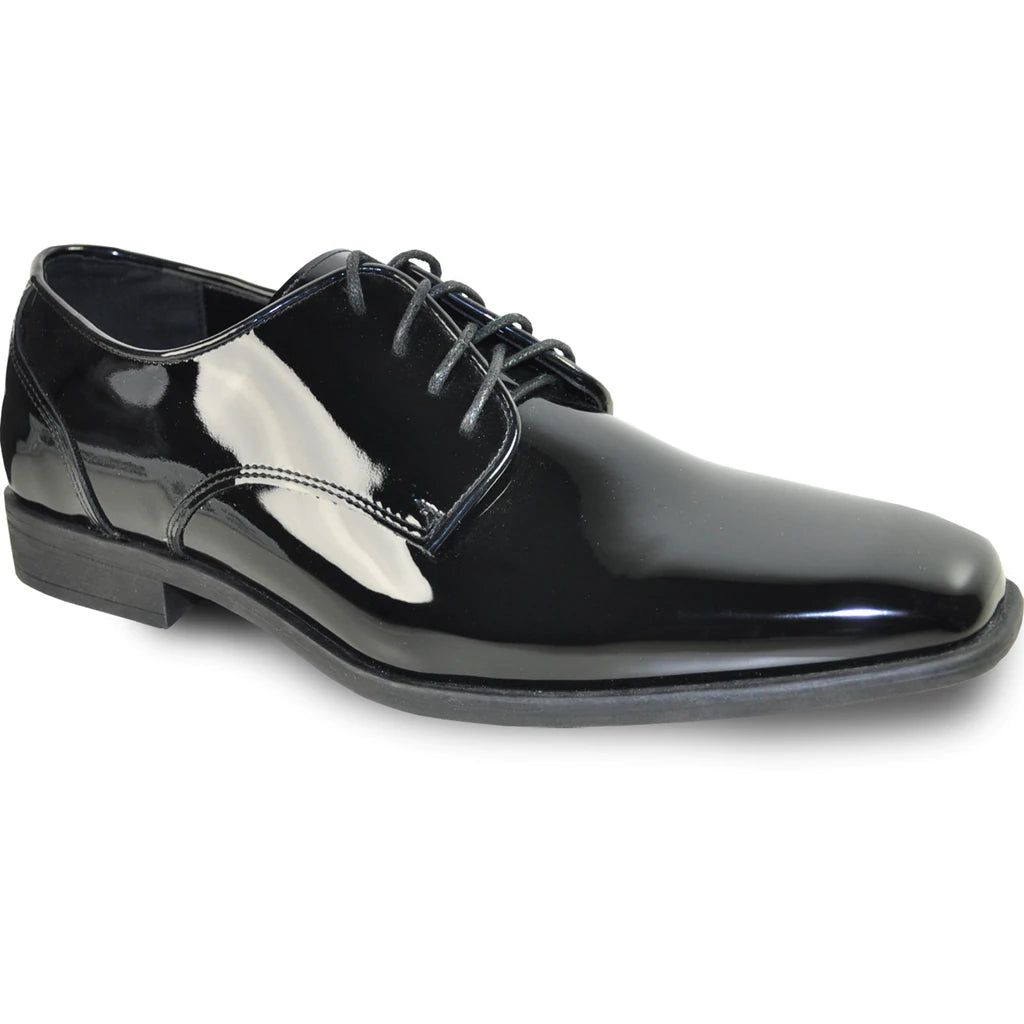 "Matteo" Black Vangelo Tuxedo Shoes - RoshelLuxe.com