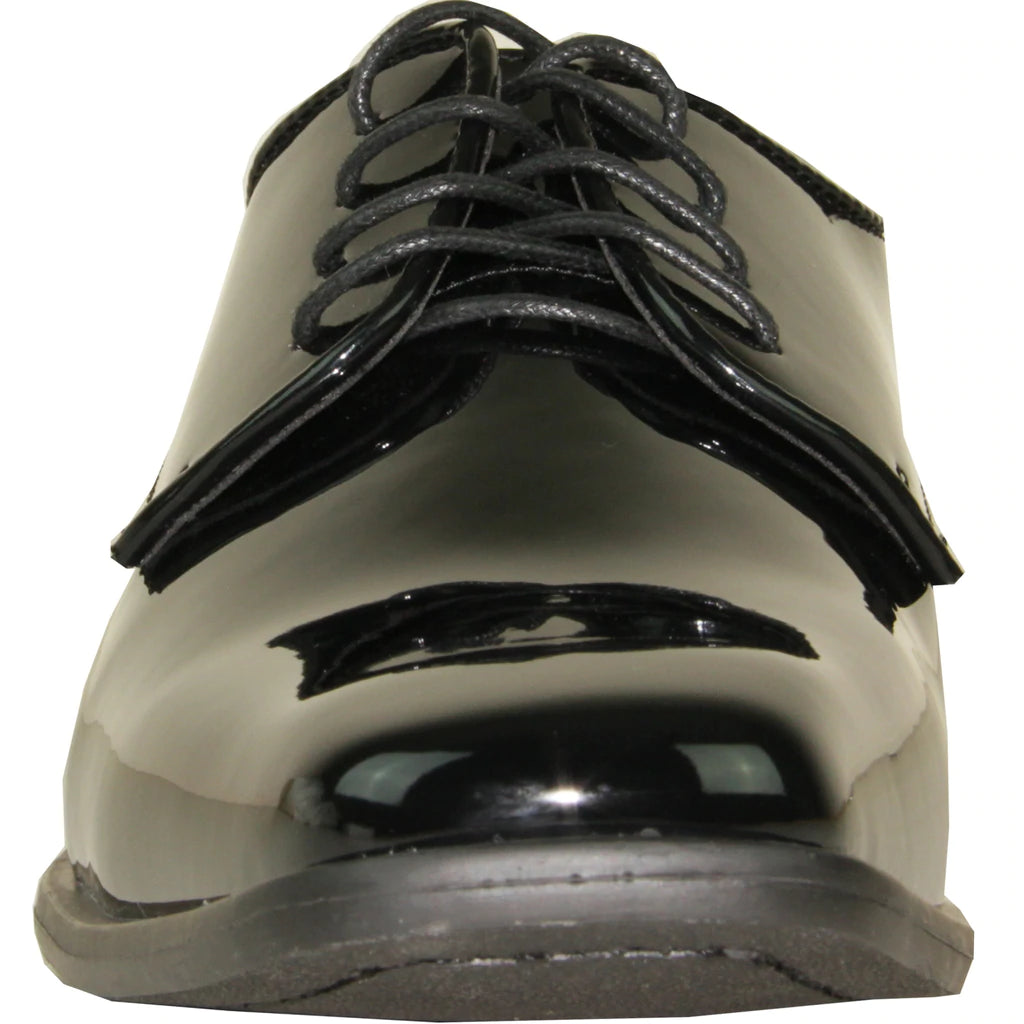 "Matteo" Black Vangelo Tuxedo Shoes - RoshelLuxe.com