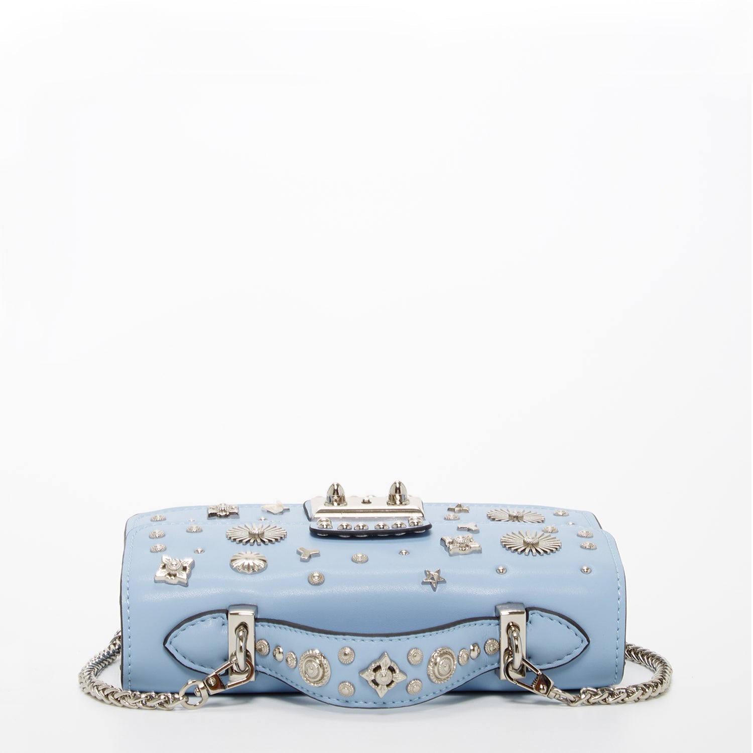 Small Leather Crossbody Bag Sky Blue Purse Studded Baby Blue Women's Handbag - RoshelLuxe.com