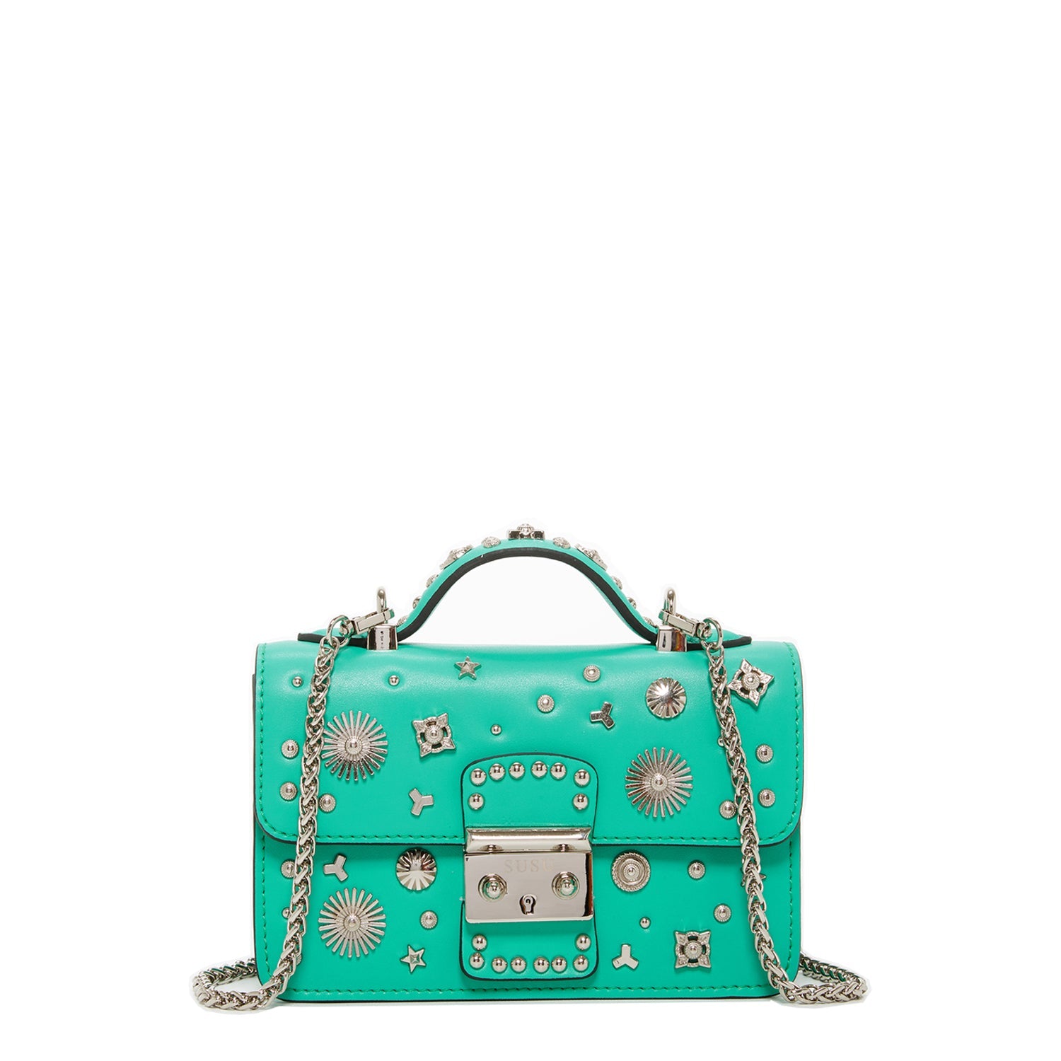 Small Leather Crossbody Bag Green Purse - RoshelLuxe.com