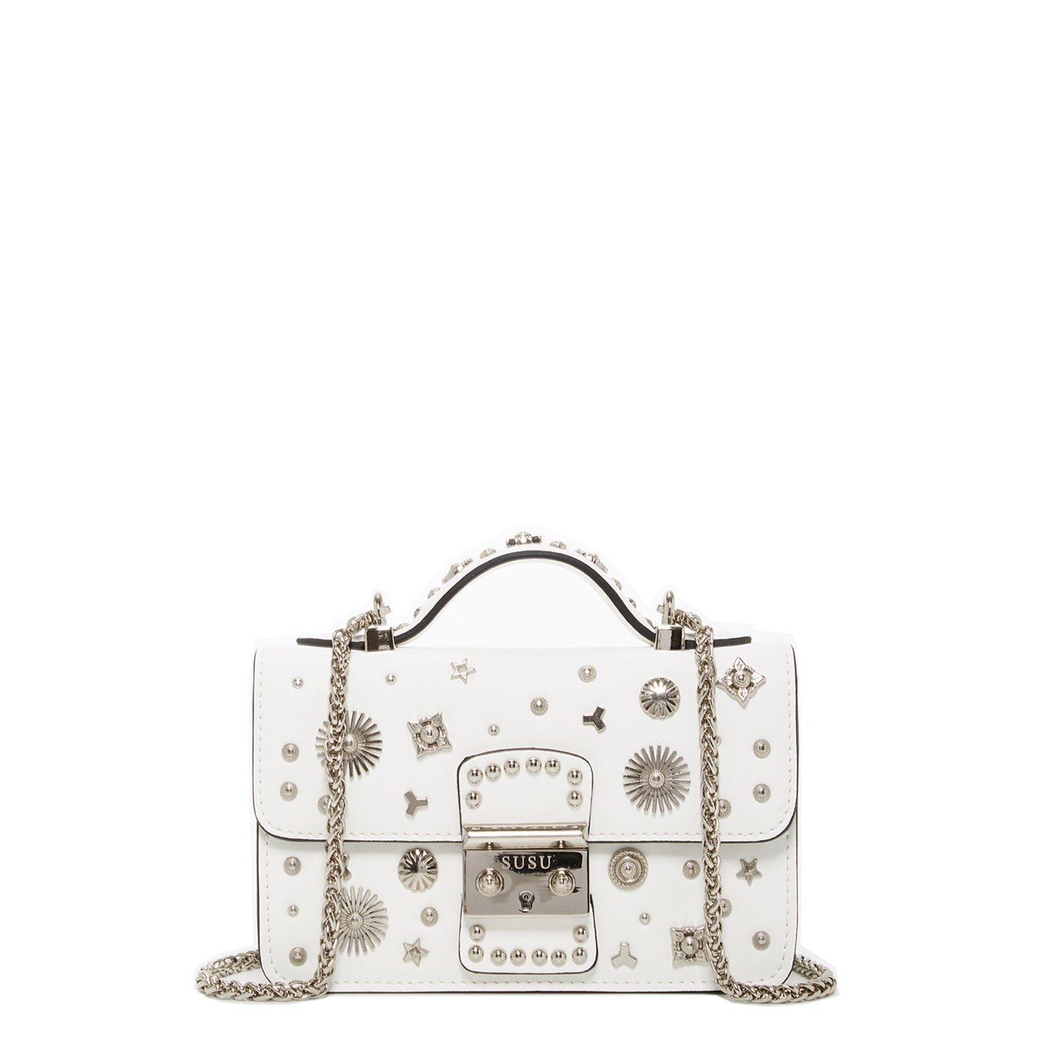 White Purse Small Leather Crossbody Bag - RoshelLuxe.com