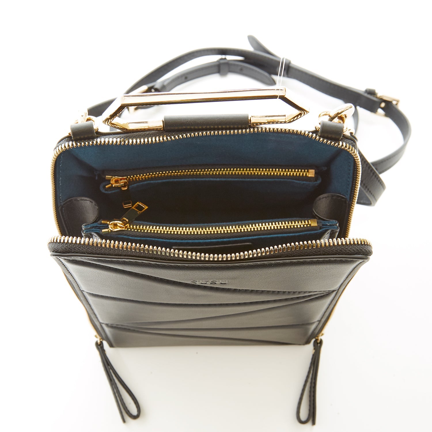 Black Leather Backpack Purse for Women Unique Convertible Crossbody Bag - RoshelLuxe.com