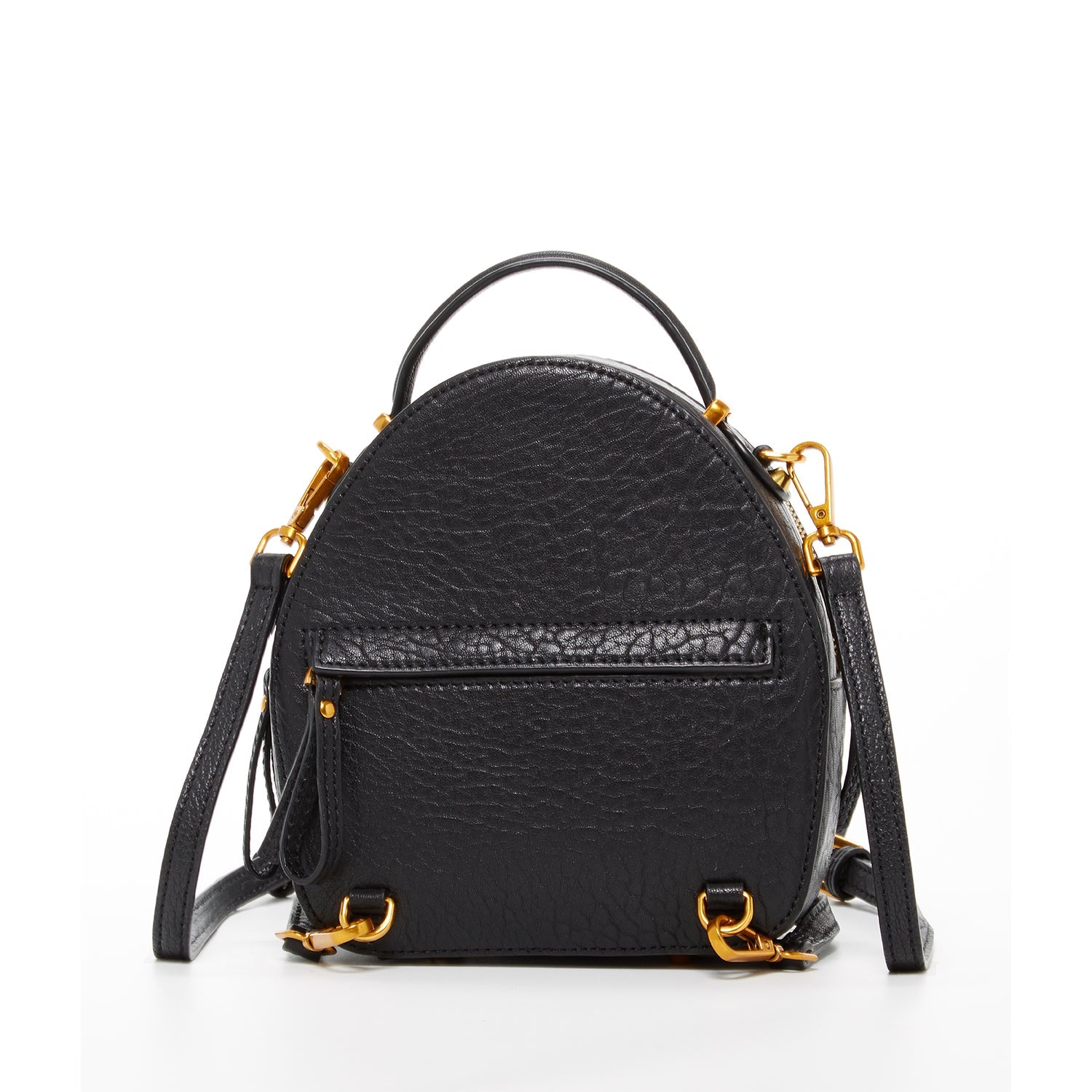 Small Black Leather Backpack Purse for Women Convertible Crossbody Bag - RoshelLuxe.com