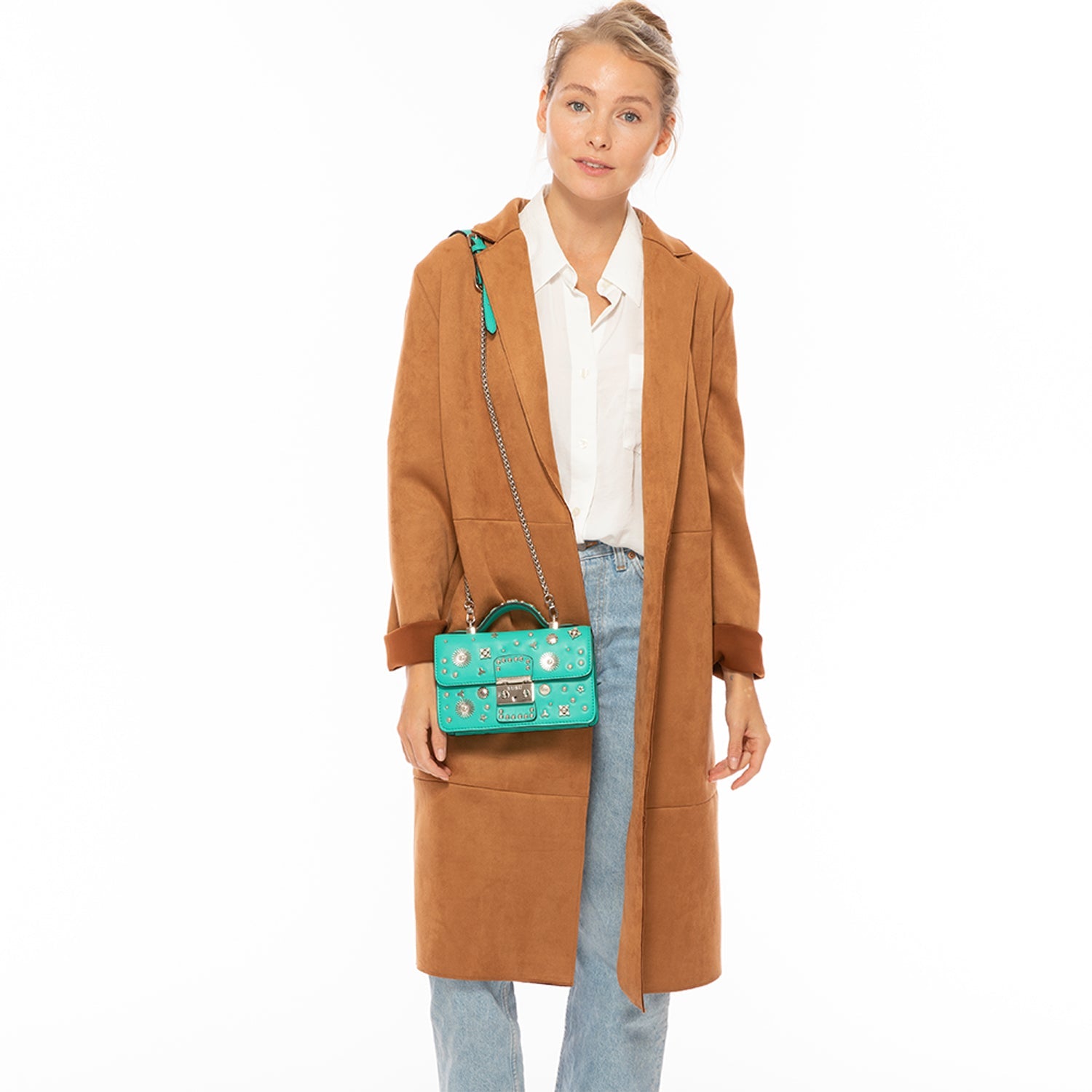 Small Leather Crossbody Bag Green Purse - RoshelLuxe.com