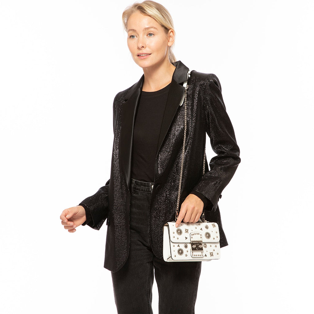 White Purse Small Leather Crossbody Bag