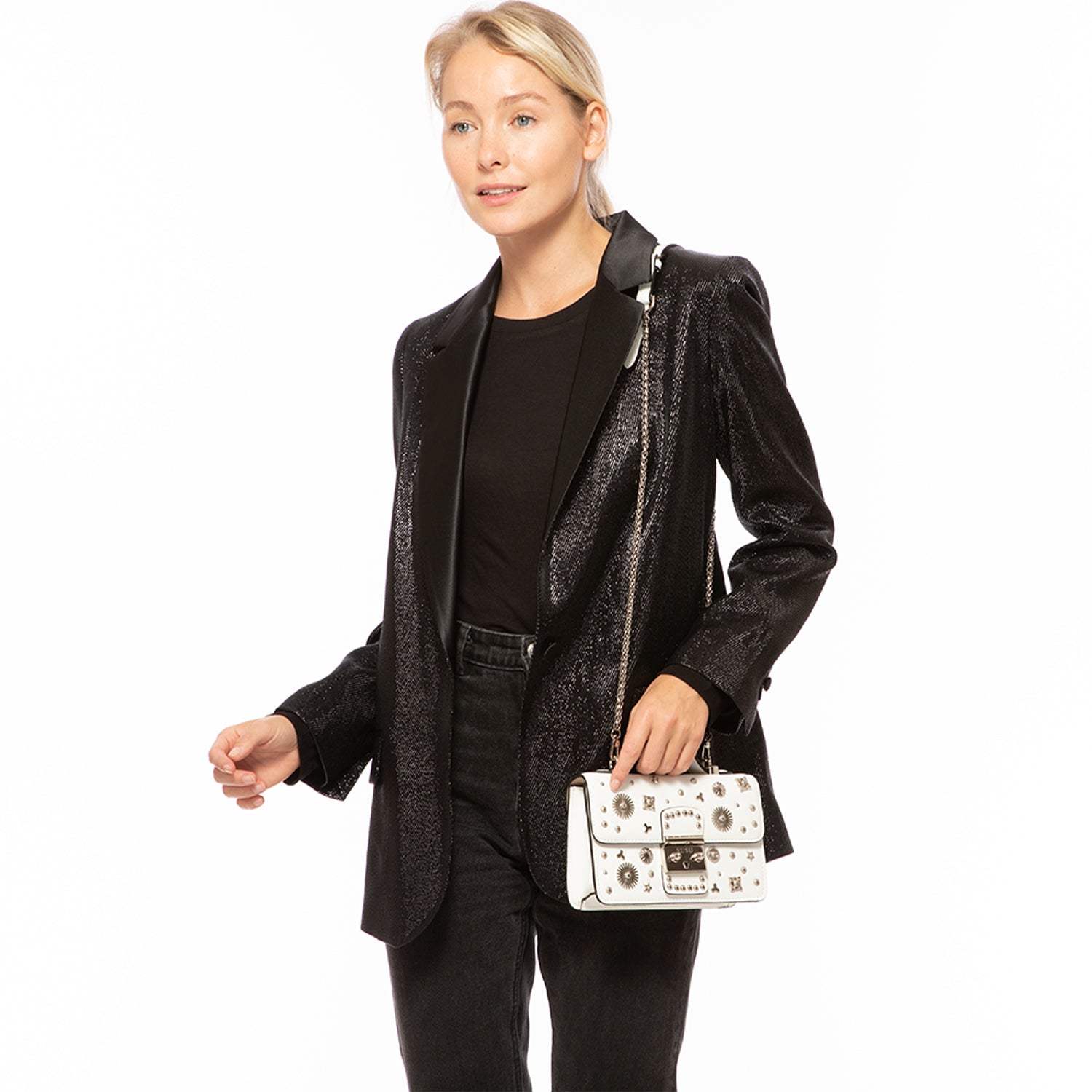 White Purse Small Leather Crossbody Bag