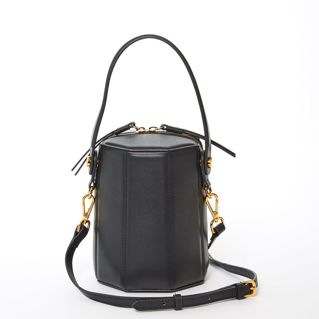 Black Purse Leather Bucket Bag Small Crossbody Purse Women's Handbag