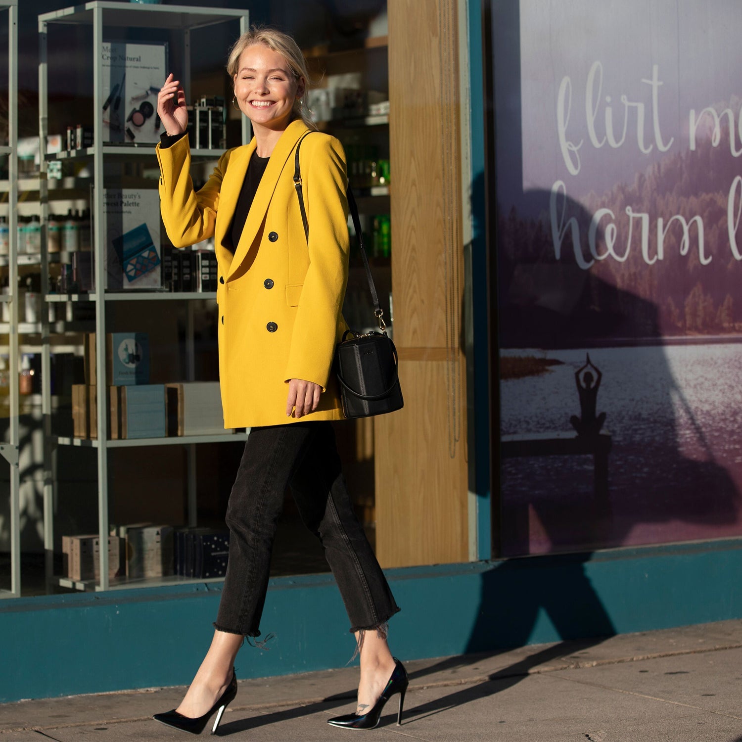 Black Purse Leather Bucket Bag Small Crossbody Purse Women's Handbag