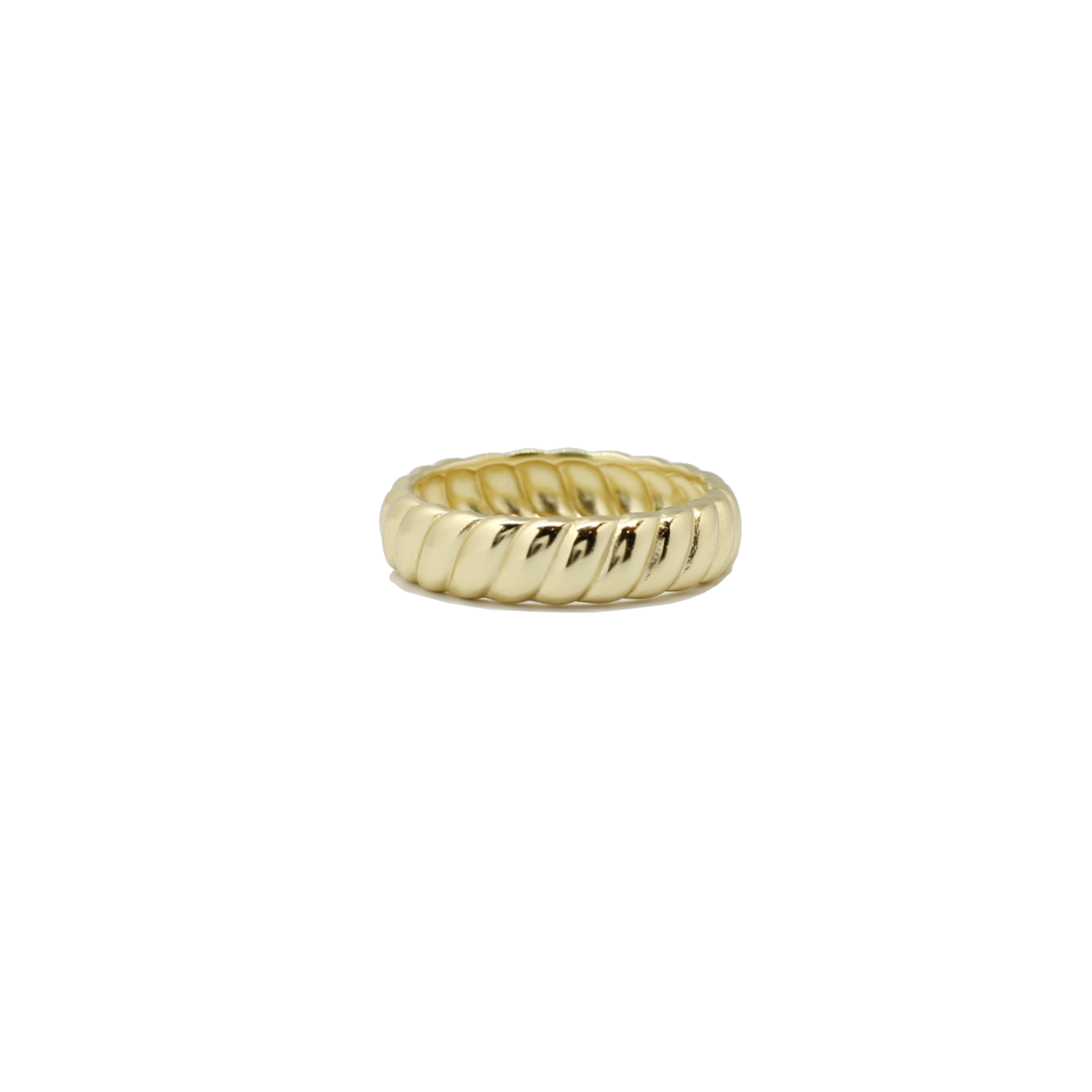 Premium twisted rope ring with polished finish modern fashion jewelry

