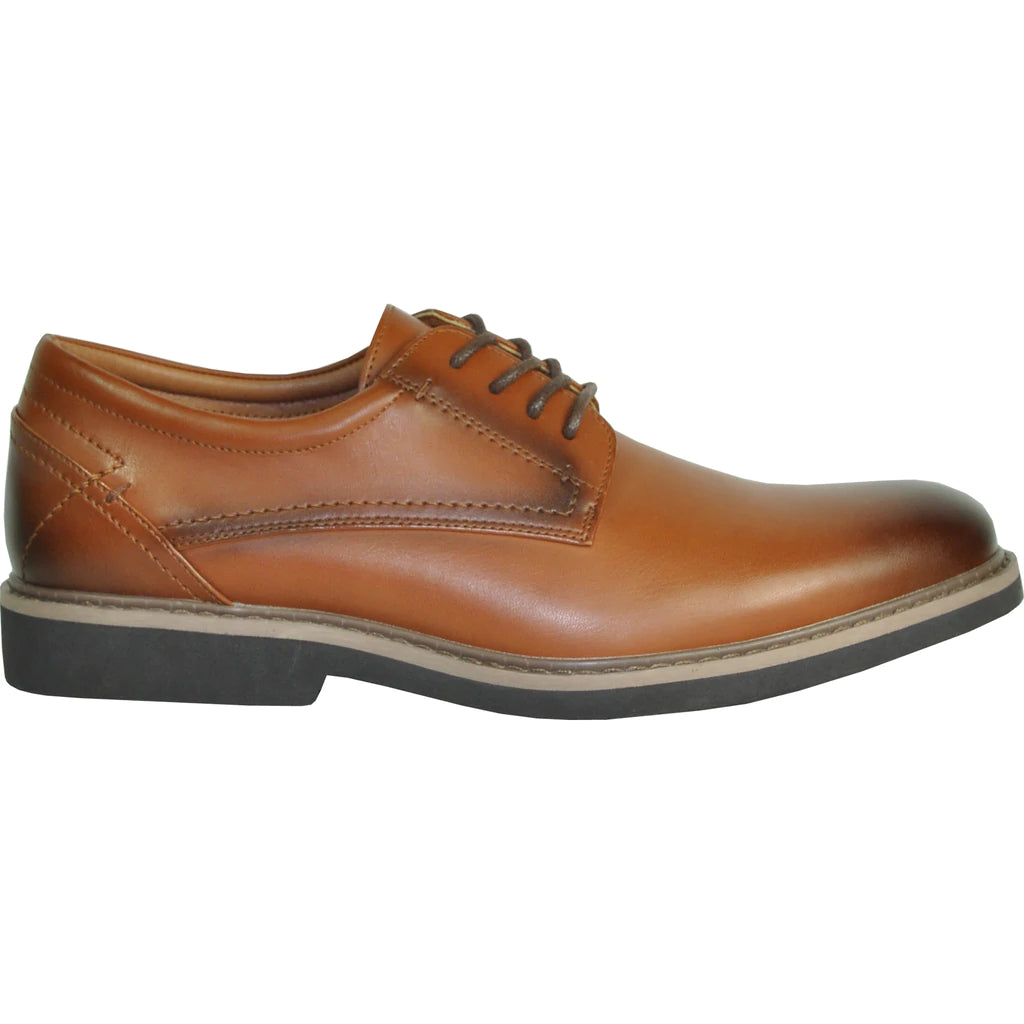 "Vallo-1P" Brown Matte Vangelo Tuxedo Shoes - RoshelLuxe.com