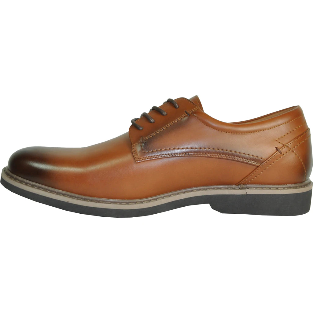 "Vallo-1P" Brown Matte Vangelo Tuxedo Shoes - RoshelLuxe.com